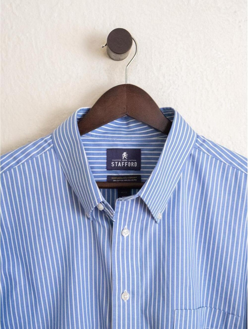 Stafford Blue Striped Button-Down Shirt